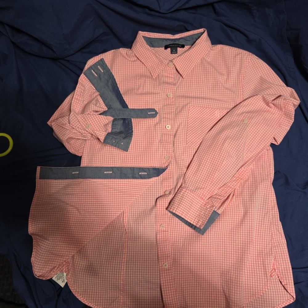 Tommy Hilfiger Pink and Blue Checkered Shirt